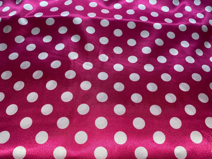 Polka Dot Tablecloth Drapery Apparel Fabric, Printed Charmeuse Satin 60" 100% Polyester Sold By The Yard | Gtex Fabrics