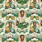 High Quality 58" Wide Religious Mini Matt Fabric, Saint Jude Fabric, Catholic Fabric Material, Hispanic Religious Fabric by The Yard " | Gtex Fabrics