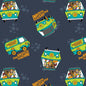 Warner Bros - Scooby-Doo Mystery Machine 100%  Cotton Fabric By The Yard or Choose Length  | Gtex Fabrics