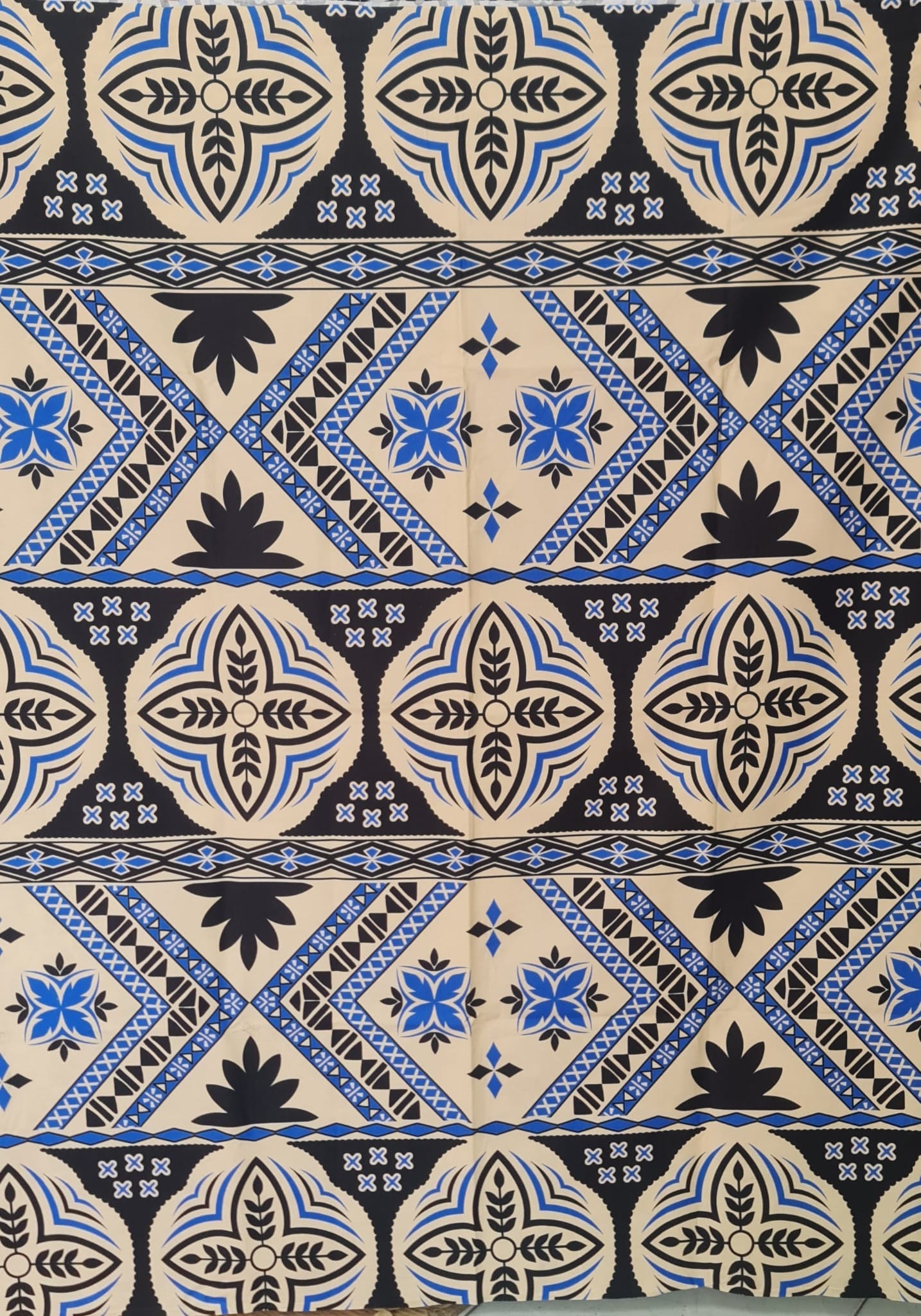 Fiji Islander Fabric 100% Cotton Tapa Print Fabric – 45" Wide, Sold by the Yard | Featuring Polynesian, Micronesian, and Melanesian Designs " | Gtex Fabrics