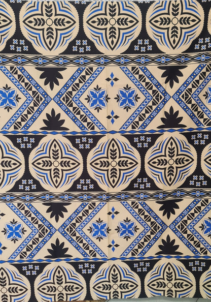 Fiji Islander Fabric 100% Cotton Tapa Print Fabric – 45" Wide, Sold by the Yard | Featuring Polynesian, Micronesian, and Melanesian Designs " | Gtex Fabrics