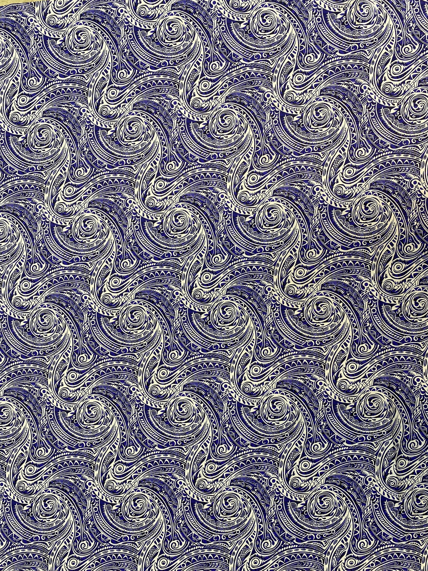 GTEX Collection - Polynesian Fabric -Tribal Tattoo Fabric, Samoan Print - Sold by the Yard - 100% Cotton Fabric 45" - New Tribal Design  | Gtex Fabrics