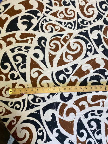 GTEX Collection - Island Print Tropical Hawaiian Tribal Polynesian Print 100% Cotton Fabric 45" Sold By The Yard  | Gtex Fabrics