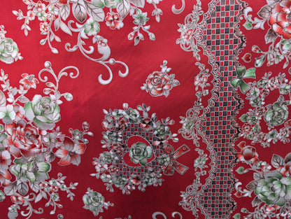Premium Quality 54" Vinyl Table Cover Fabric, Lined, Flower Prints - By The Yard (No Felt Back) | Gtex Fabrics