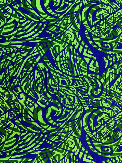 Polynesian Fabric -Tapa Fabric, Block Print, Tribal, Samoan, Fiji, Island Fabric - Sold by the Yard -100% Cotton Lt Bark Cloth -Doby Cotton   | Gtex Fabrics