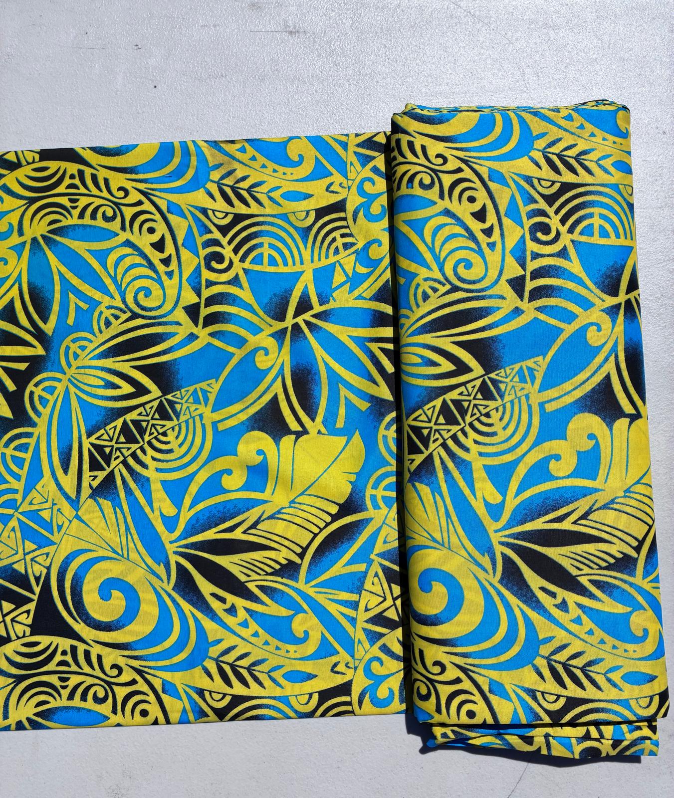 Deluxe Edition- Polynesian Elegance: 36" Polyester Fabric with Poly Cotton Feel – Tribal & Tatoo - Wholesale Price " | Gtex Fabrics