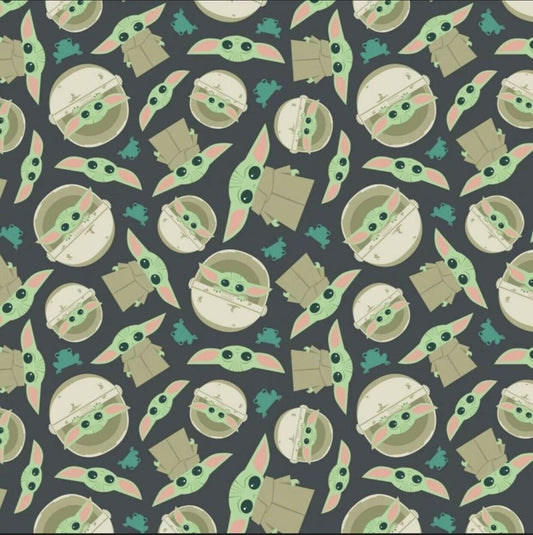 Disney Star Wars The Child Baby YODA Toss 100% Cotton Flannel Soft Fabric by The Yard  | Gtex Fabrics
