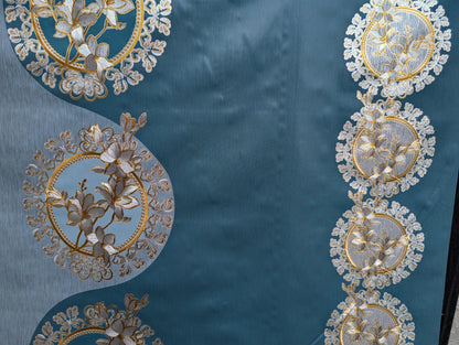 High Quality 54" Vinyl Table Cover Fabric, Lined, Flower Design - By The Yard (No Felack) | Gtex Fabrics