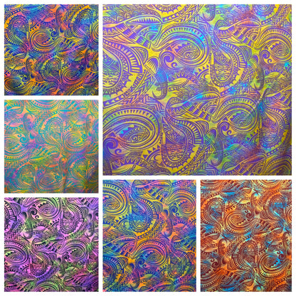 GTEX Collection P100 - Abstract Tribal Watercolor Tattoo Ink  Print Luau All Over Design - Peach Skin Fabric 45"  | Gtex Fabrics