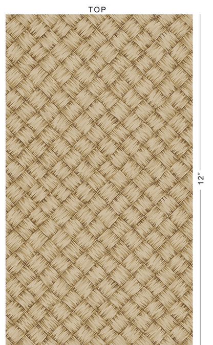 Hawaiian Lauhala & Raffia Mat Pattern Poly-Cotton Fabric – Tropical Woven Straw Print for Apparel & Decor (DK Brown))