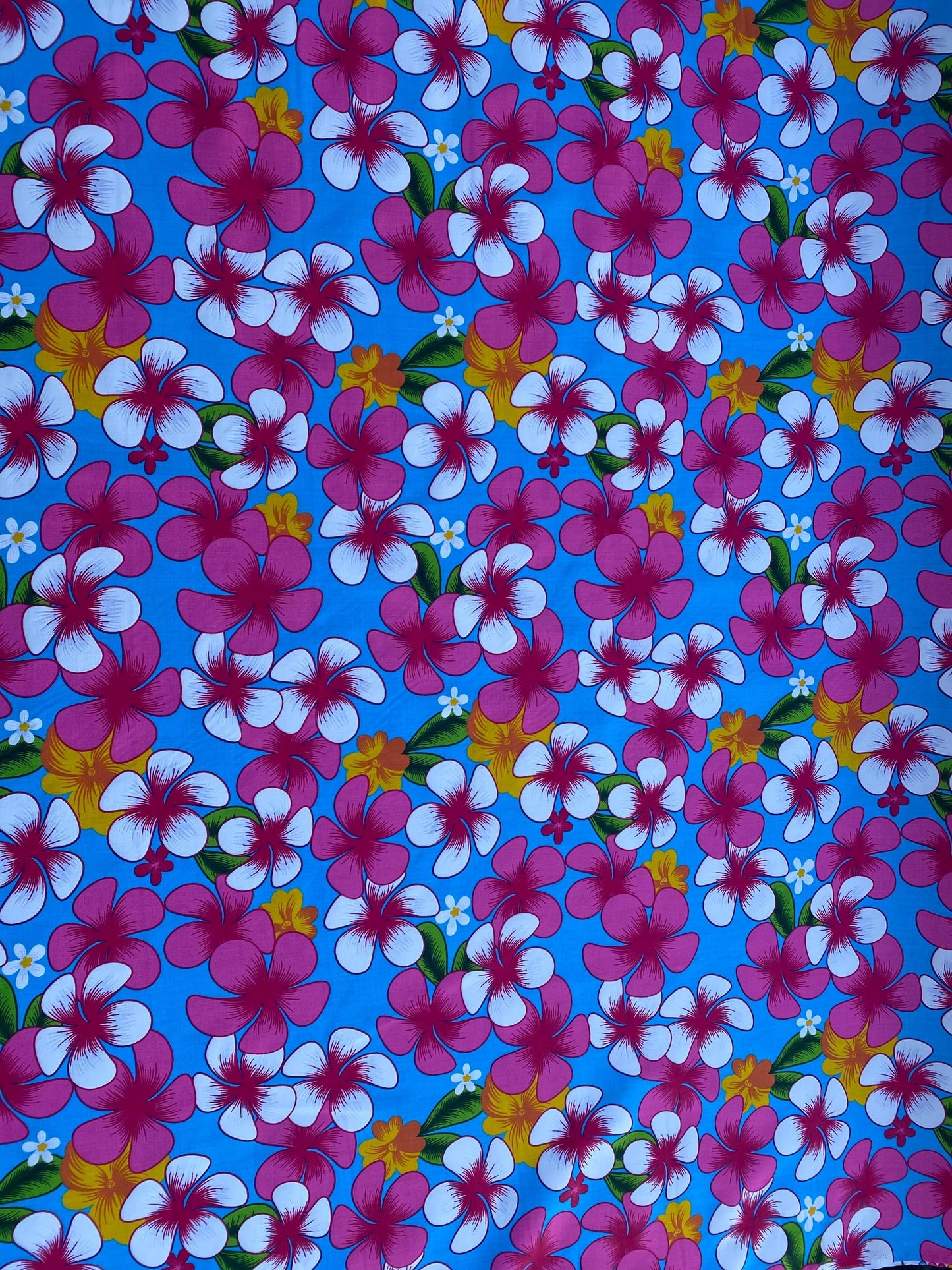 Polynesian Cotton Fabric by the Yard – Hawaiian Plumeria Floral Print – Island Style 100% Cotton, 45" Wide – New Tropical Design | Gtex Fabrics