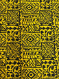 Polynesian Fabric -Tapa Fabric, Block Print, Tribal Tattoo, Samoan, Island Fabric - Sold by the Yard - 100% Cotton Fabric 45" - New Design  | Gtex Fabrics