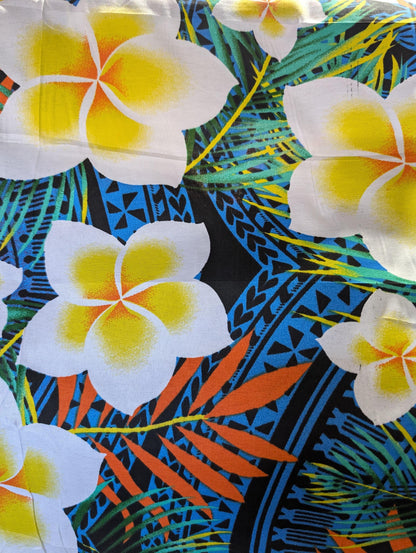 Polynesian Elegance 36" Polyester Fabric – Tropical Floral Fusion, Poly Cotton Feel – Roll/Bolt – Made in Thailand  | Gtex Fabrics