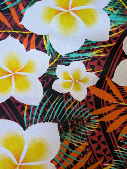 Polynesian Elegance 36" Polyester Fabric – Tropical Floral Fusion, Poly Cotton Feel – Roll/Bolt – Made in Thailand  | Gtex Fabrics