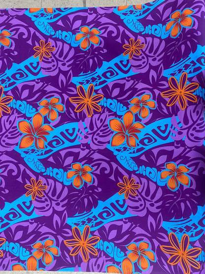 Roll, Bolt - Polynesian Elegance: 36" Polyester Fabric with Poly Cotton Feel– Tropical and Floral Fusion- Made In Thailand - Wholesale Price  | Gtex Fabrics