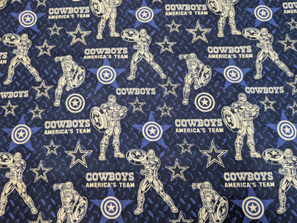 Official NFL Dallas Cowboys Captain America Cotton Craft Fabric 100% Cotton Fabric HD 45"  Football Teams | Gtex Fabrics