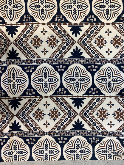 Fiji Islander Fabric 100% Cotton Tapa Print Fabric – 45" Wide, Sold by the Yard | Featuring Polynesian, Micronesian, and Melanesian Designs " | Gtex Fabrics