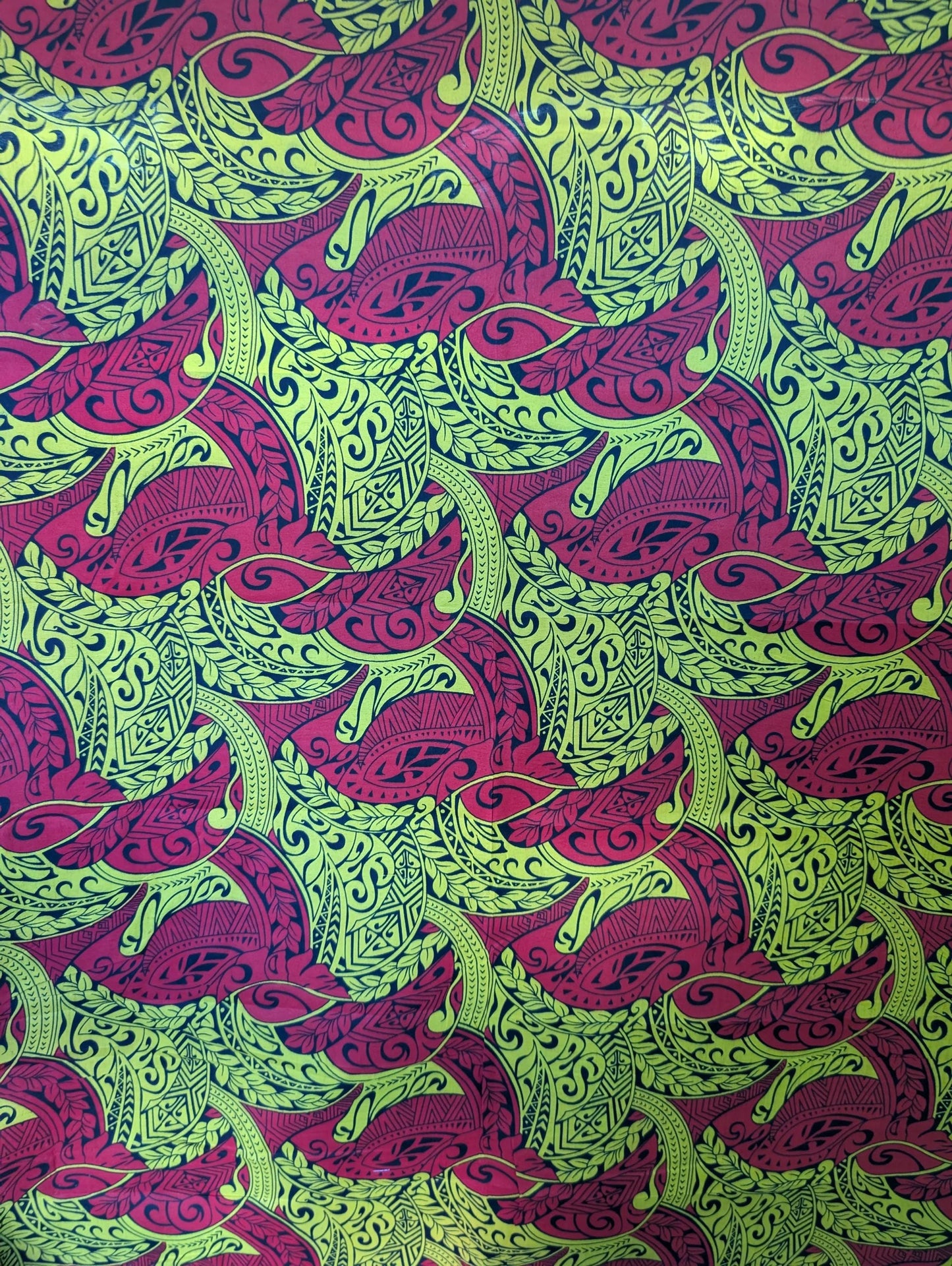 High Quality: Polynesian Elegance 36" Polyester Fabric – Tribal Design, Poly Cotton Feel – Roll/Bolt – Made in Thailand  | Gtex Fabrics
