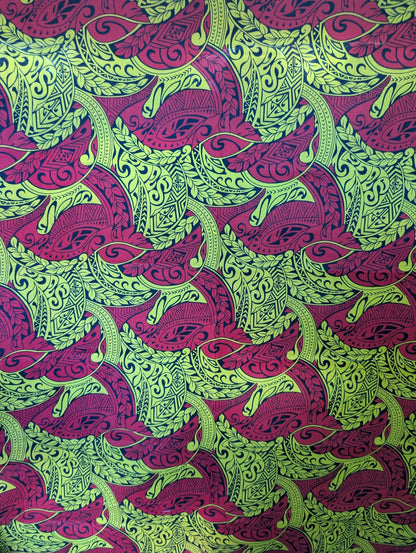 High Quality: Polynesian Elegance 36" Polyester Fabric – Tribal Design, Poly Cotton Feel – Roll/Bolt – Made in Thailand  | Gtex Fabrics