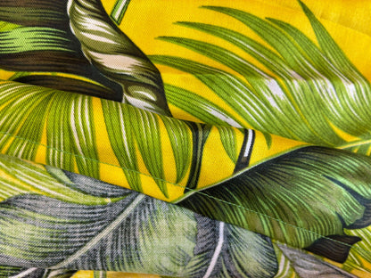 Yellow & Green Ei Lava Lava Sarong – 70"x44" Soft Poplin | Medium Weight | Unisex Pareo Wrap | Handmade in USA  | Gtex Fabrics
