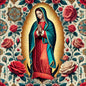 High Quality Mini Matt Fabric, Catholic Fabric, Lady Guadalupe Fabric, Church Fabric Material, Hispanic Religious Fabric by The Yard.  | Gtex Fabrics