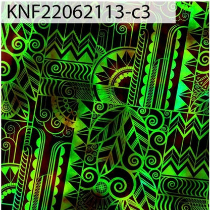 GTEX Collection KNF-13 - Polynesian Fabric -Digital Tribal Tattoo, Island Fabric - Sold by the Yard - FDY Peachskin Fabric 58" - New Design  | Gtex Fabrics