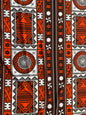 New Fijian Tapa Block Print Fabric - Polynesian Design - Peach Skin Fabric- by the Yard 58" Wide - Fiji Material |Solid Medium Satin Fabric, Charmeuse, Costume, Lining, Décor, Apparel & Fashion Fabric | Gtex Fabrics