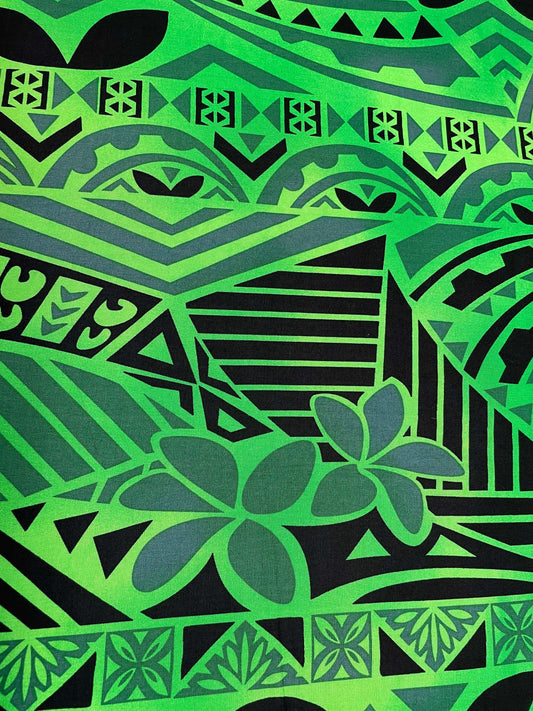 Polynesian Tapa Fabric - Tribal Hawaiian Cute and Unique Fabric Design - Sold by the Yard - Luxury Rayon Quality 45" | Gtex Fabrics
