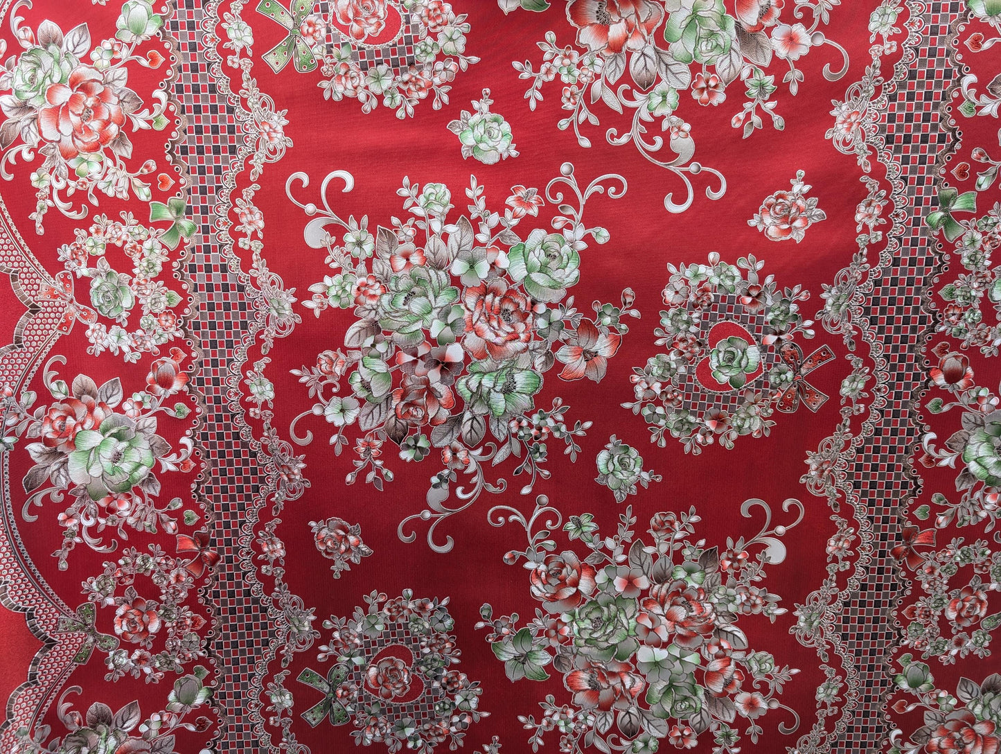 Premium Quality 54" Vinyl Table Cover Fabric, Lined, Flower Prints - By The Yard (No Felt Back) | Gtex Fabrics