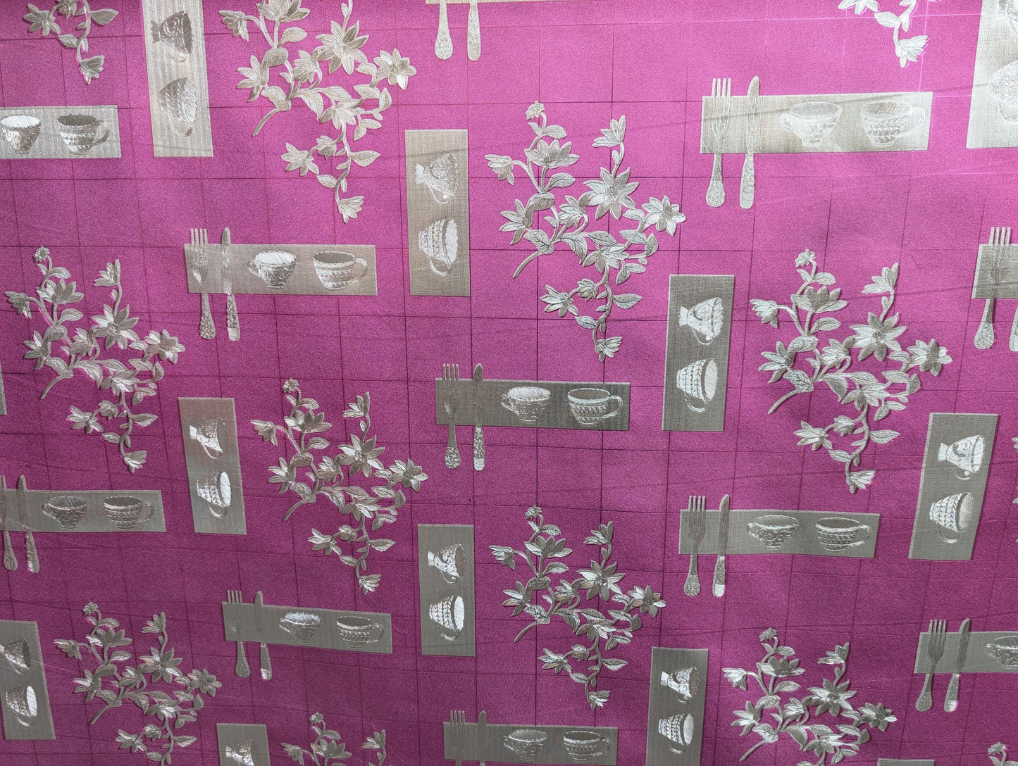 Premium Quality 54" Vinyl Table Cover Fabric, Lined, Flower Prints - By The Yard (No Felt Back) | Gtex Fabrics