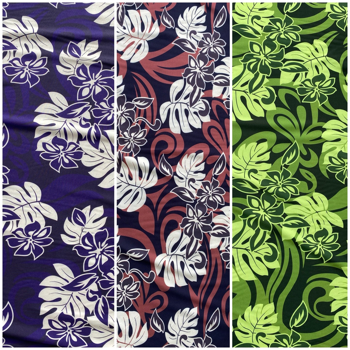 Hawaiian Tropical Monstera Leaf Polynesian Fabric - Peach Skin Fabric- by the Yard 58" Wide - New Design - Island Fabric 104 | Gtex Fabrics