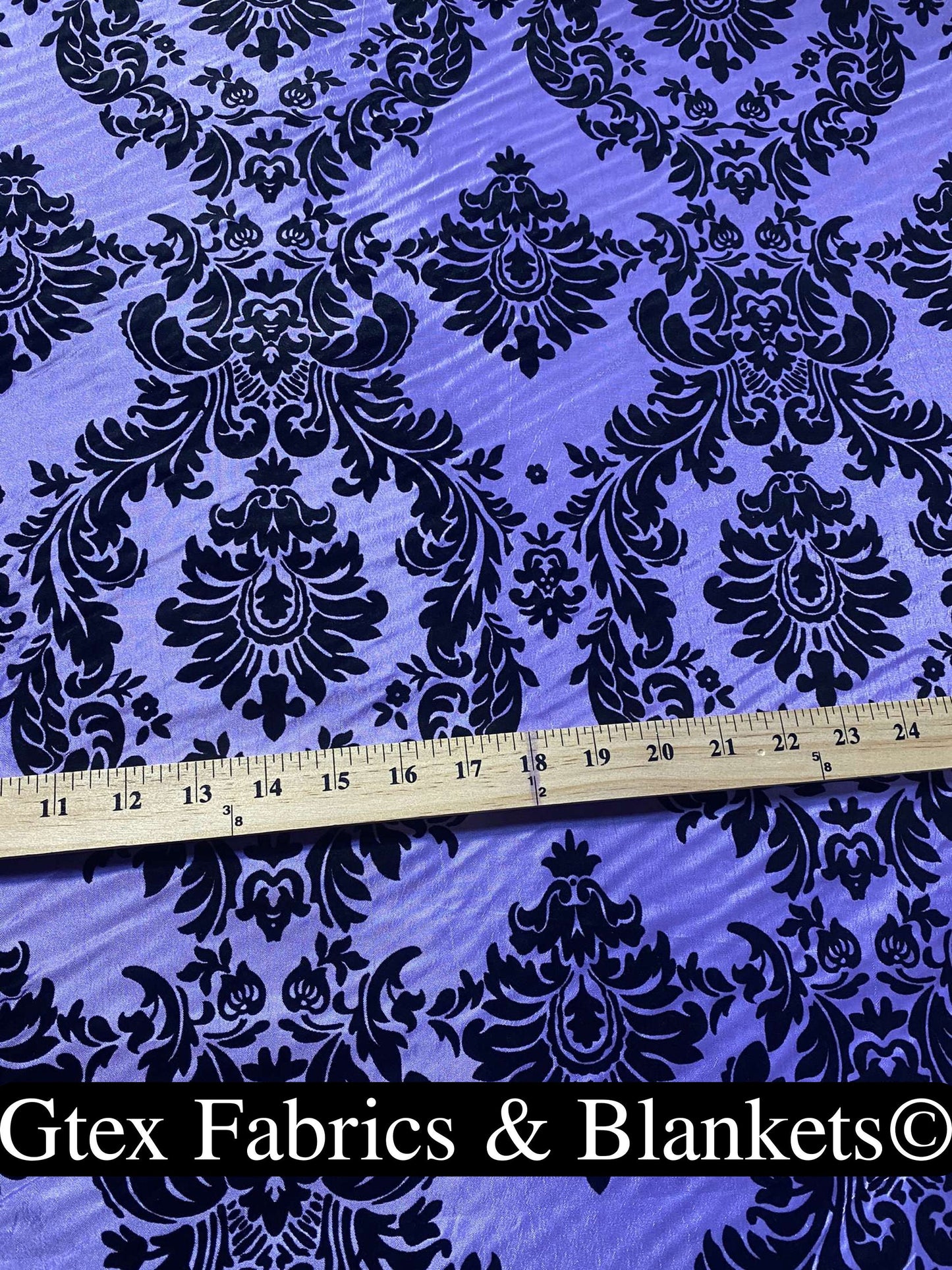 Royal Victorian Gothic Damask Taffeta Flocked Fabric for Dresses, Home Decor, Apparel, Curtains, ETC by the Yard (58") Soft Textured Damask | Gtex Fabrics