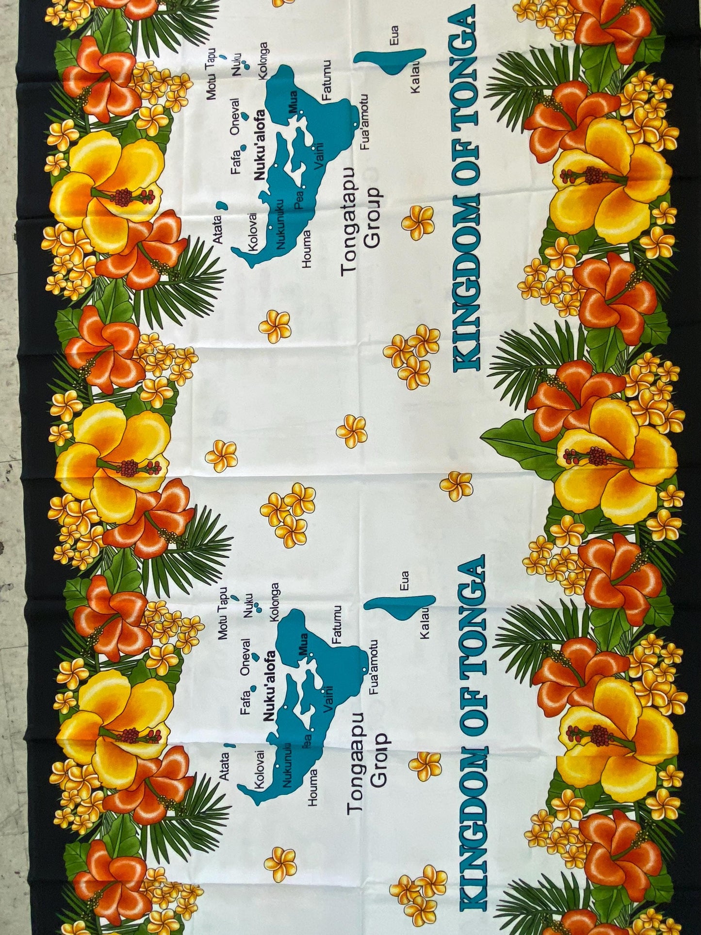 High-Quality Soft Lightweight Map of Tonga Ei Lava Lava Sarong Pareo Wrap – Made in India – Perfect for Any Occasion -Large  70" x 44"   | Gtex Fabrics