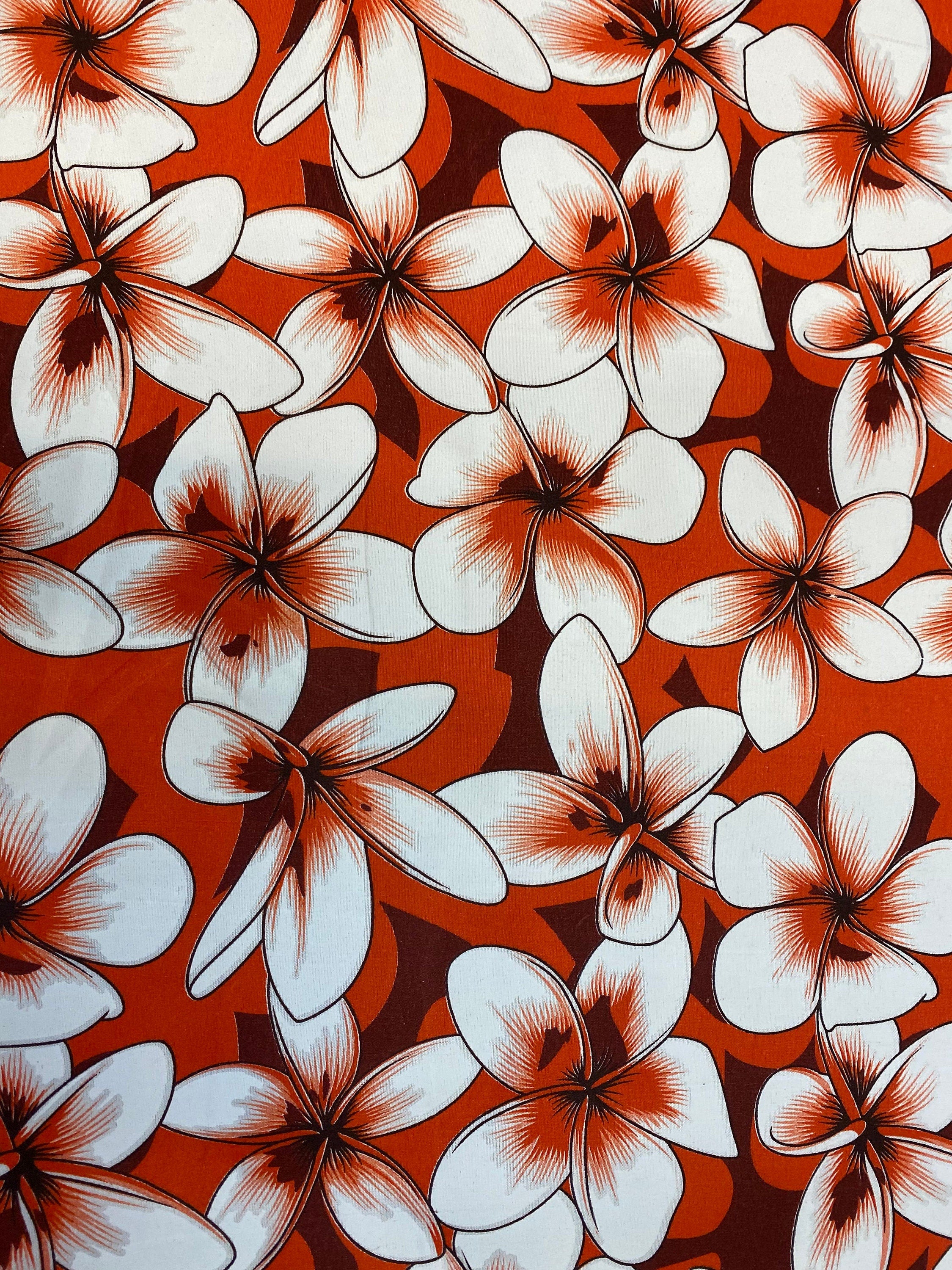 New Aloha Print - Tropical Floral Polynesian Hawaiian Fabric by