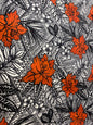 Hawaiian Print Luau Floral Tribal Tattoo Design Polyester Fabric 60” Sold By The Yard   | Gtex Fabrics