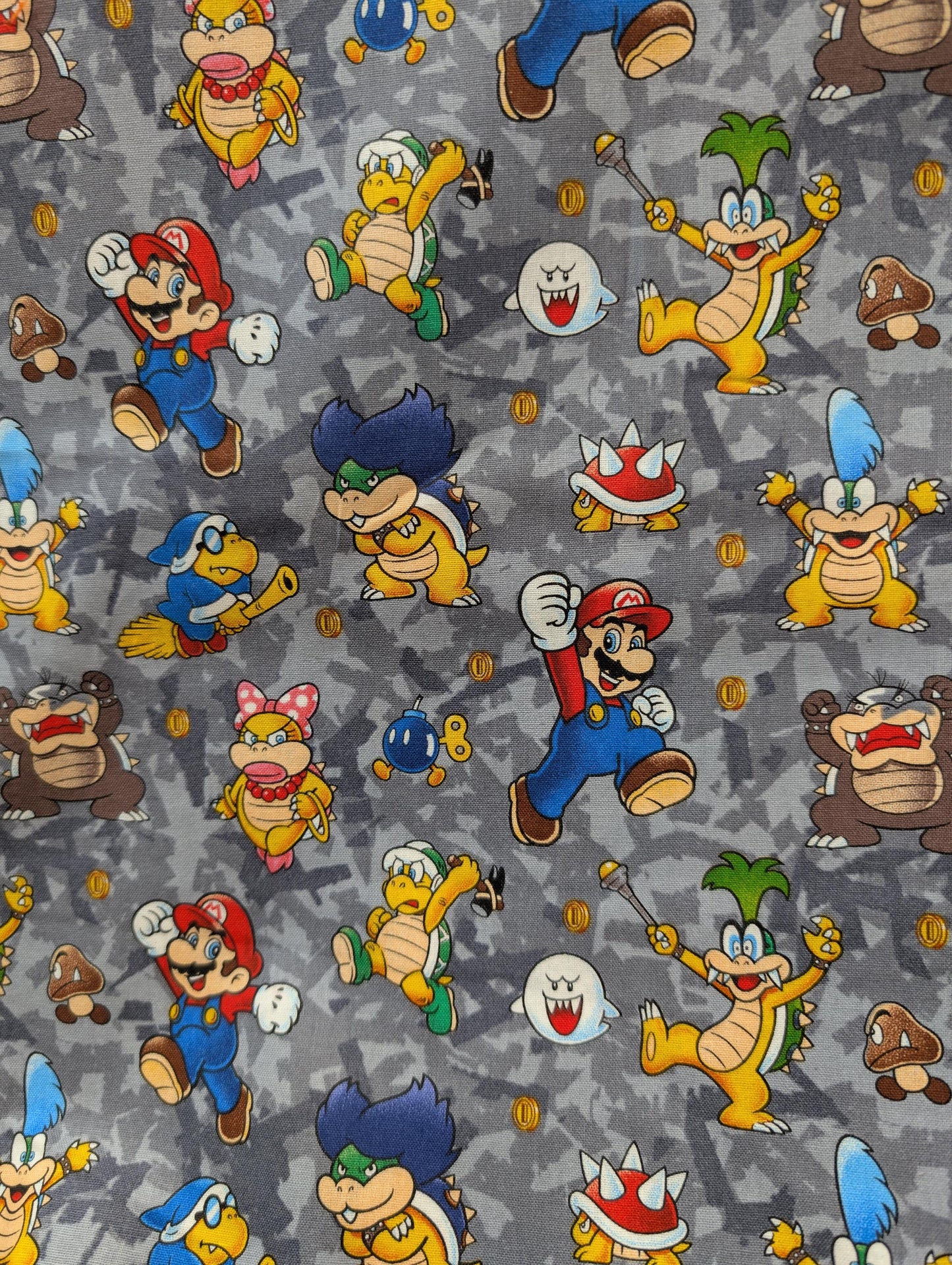 Nintendo Super Mario Bros - 100% Cotton Fabric By The Yard Novelty Fabric High Quality  | Gtex Fabrics