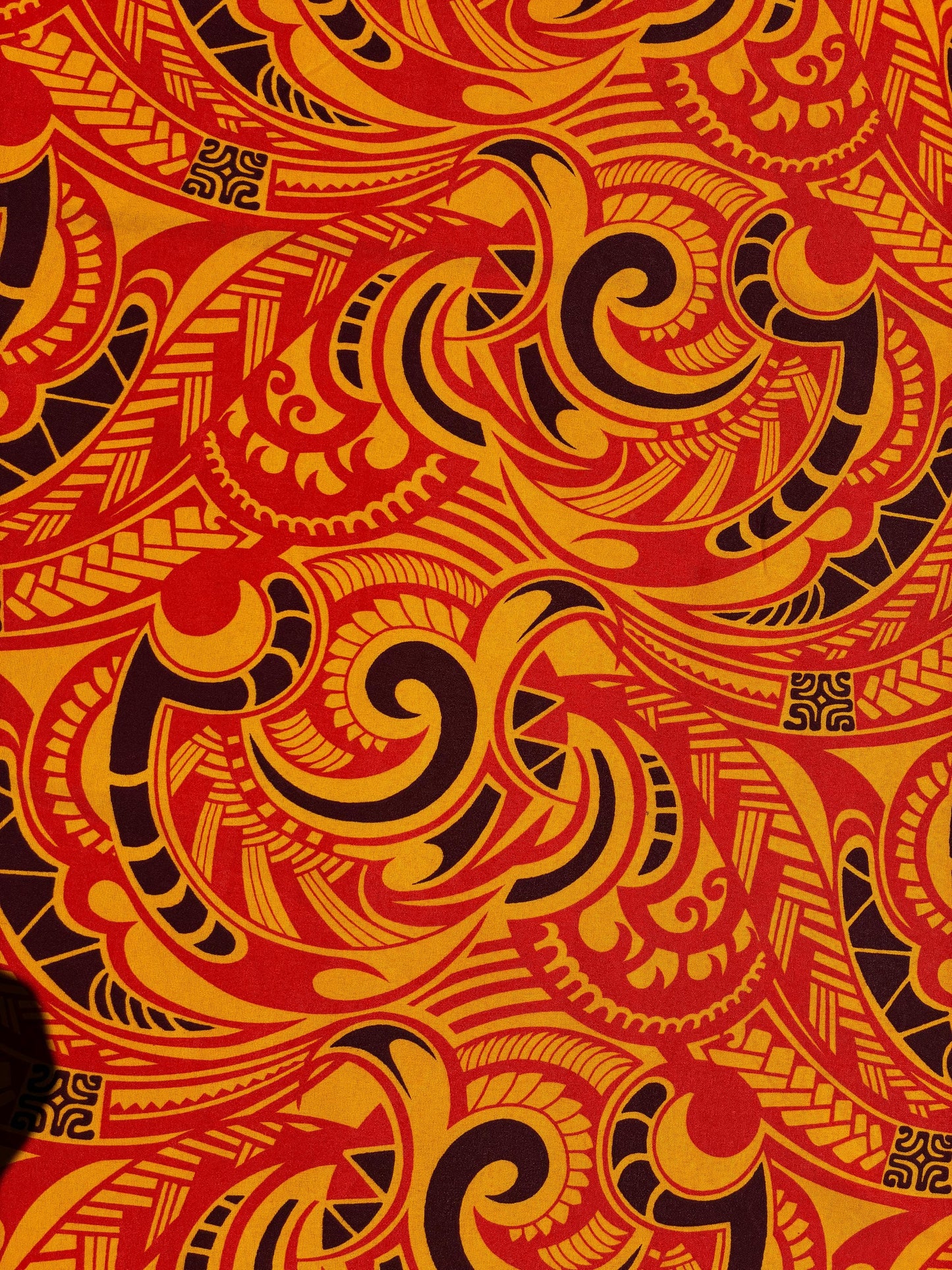 Polynesian Tribal Fabric – 45” Wide | Lightweight Soft Poly Cotton Feel | Sold by Yard or Roll | Made in Thailand | Island Design| Wholesale | Gtex Fabrics