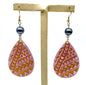 Polynesian Island Tribal Earring Set - Resin Embossed with Pearl - Design 103 | Gtex Fabrics