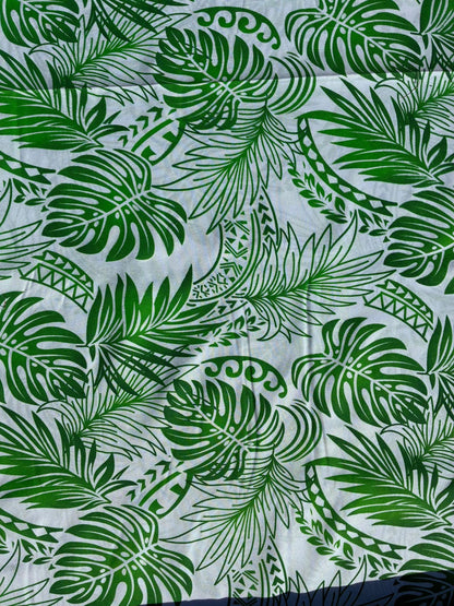 Gtex Collection- Polynesian Elegance: 36" Polyester Fabric with Poly Cotton Feel – Monstera Plant Design - Vibrant Colors - Wholesale Price | Gtex Fabrics