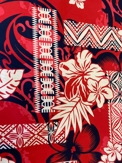 GTEX Collection - Polynesian Fabric -Tribal Tapa Print Floral Design, Island Fabric - Sold by the Yard - 100% Cotton Fabric 45" - New Design | Gtex Fabrics