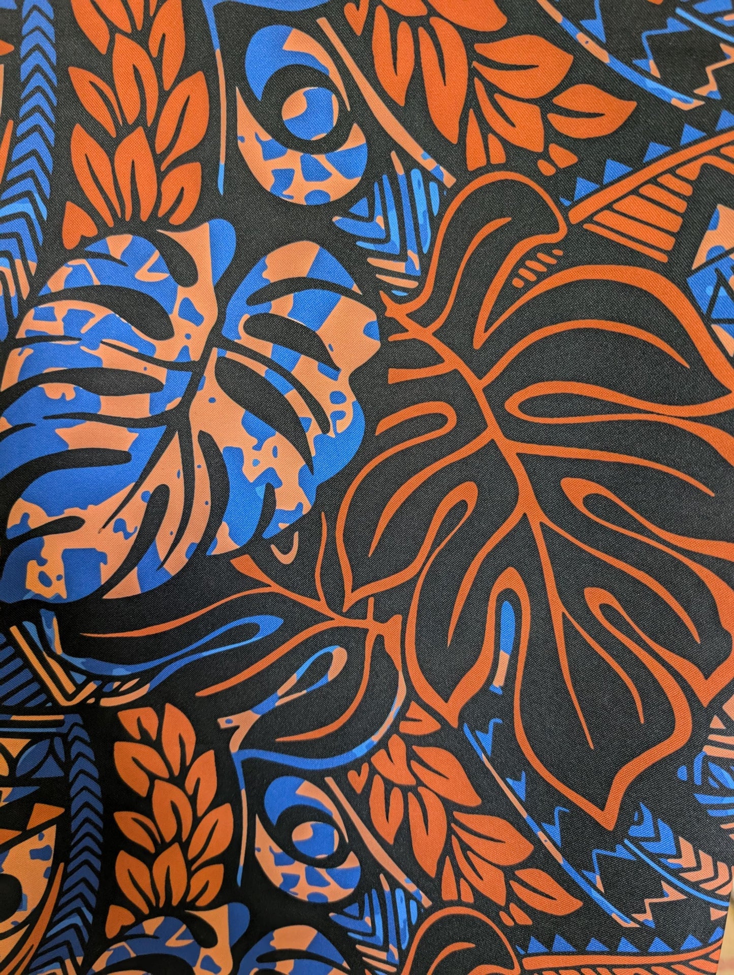 Premium 58” Wide Mini Matt Fabric – Polynesian Monstera Print – Tropical Island Design – Tonga, Samoa – Limited Edition | Gtex Fabrics