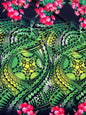 New Floral Tribal Tattoo Polynesian Fabric - Peach Skin Fabric- by the Yard 58" Wide - New Design - Island Fabric 108  | Gtex Fabrics