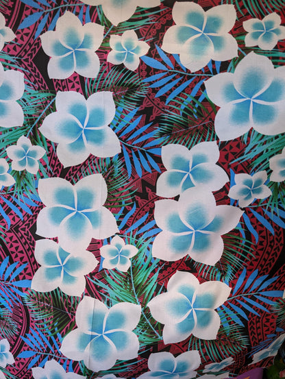 Polynesian Elegance 36" Polyester Fabric – Tropical Floral Fusion, Poly Cotton Feel – Roll/Bolt – Made in Thailand  | Gtex Fabrics