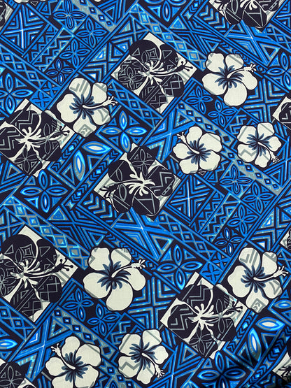 GTEX Collection - Polynesian Fabric -Tapa Fabric, Block Print, Floral Island Fabric - Sold by the Yard - 100% Cotton Fabric 45" - New Design | Gtex Fabrics