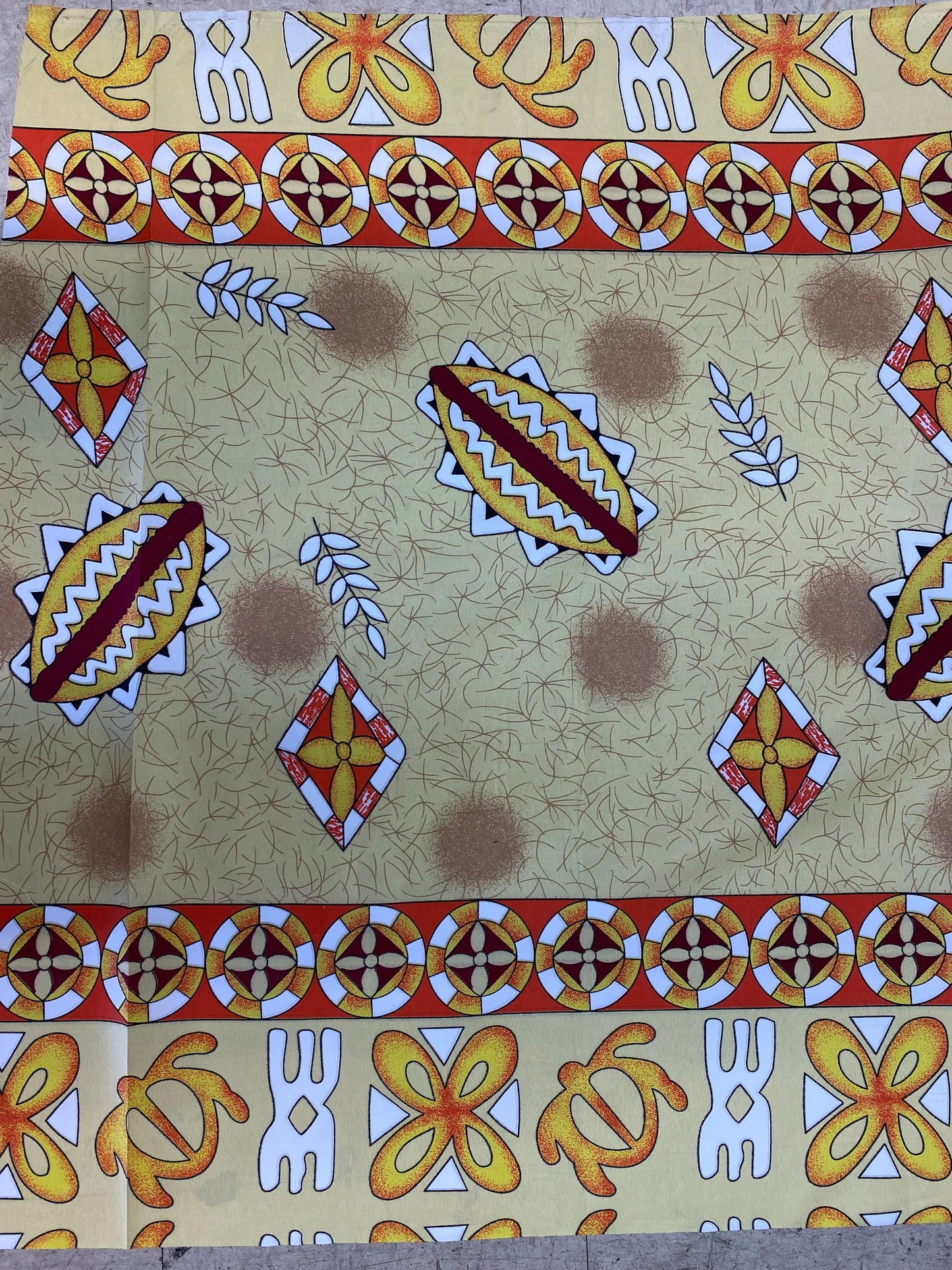Polynesian Elegance – 36" Wide Polyester Fabric with Soft Blend Feel | Hawaiian & Floral Fusion | Made in Thailand | Wholesale Roll Price | Gtex Fabrics