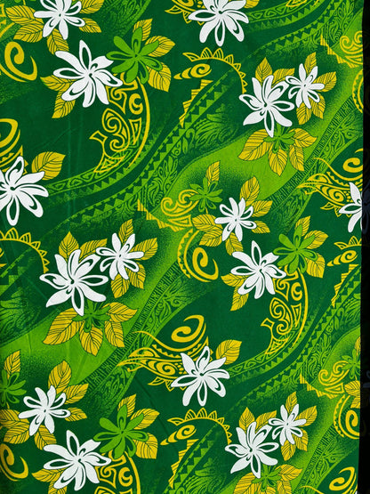 Polynesian Tribal Fabric – 45” Wide | Lightweight Soft Poly Cotton Feel | Sold by Yard or Roll | Made in Thailand | Island Design| Wholesale  | Gtex Fabrics