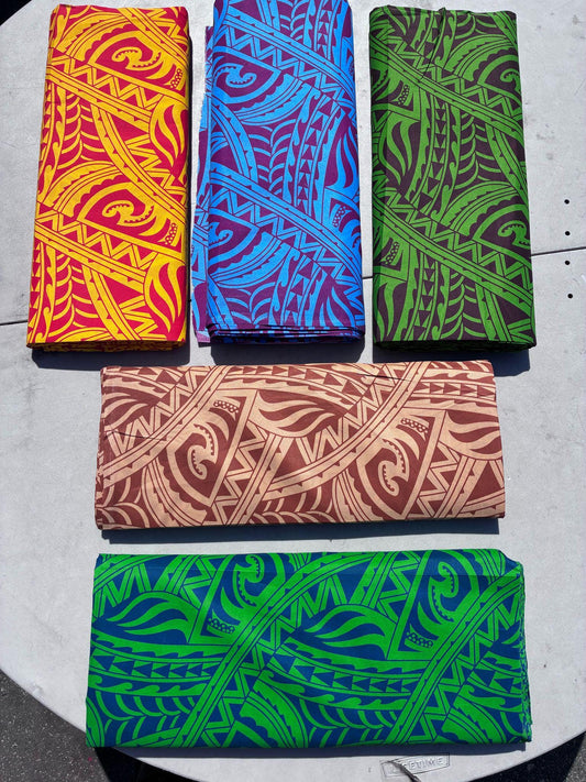 Roll, Bolt - Polynesian Elegance: 36" Polyester Fabric with Poly Cotton Feel– New Tribal Tattoo Design- Made In Thailand - Wholesale Price  | Gtex Fabrics