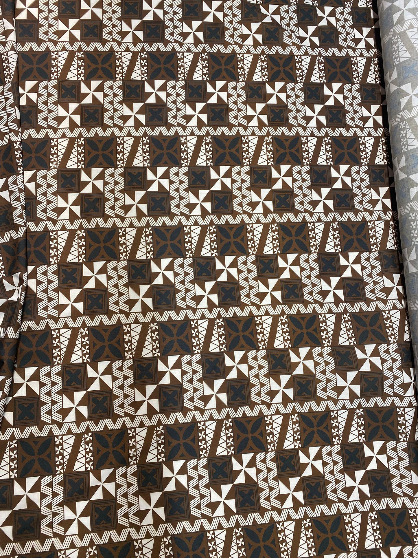 GTEX Collection - Polynesian Fabric - Fiji Tapa Block Print Fabric - Sold by the Yard - Poly Cotton Poplin 58" Wide - Soft & Breathable | Gtex Fabrics