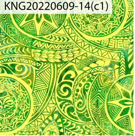 GTEX Collection KNG-14  - Polynesian Fabric -Digital Tribal Tattoo, Island Fabric - Sold by the Yard - FDY Peachskin Fabric 58" - New Design | Gtex Fabrics