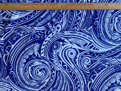 New Tactical Tribal Tattoo Polynesian Fabric - Peach Skin Fabric- by the Yard 58" Wide - New Design - Island Fabric 105  | Gtex Fabrics